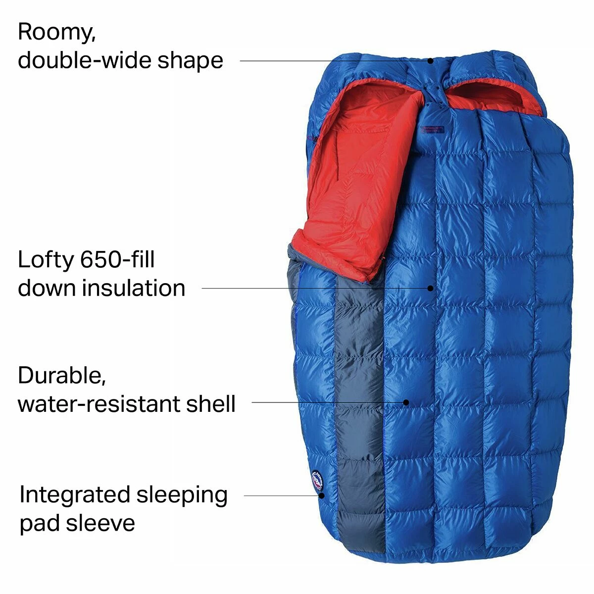 Wholesale ⌛ Big Agnes Sentinel Double Sleeping Bag: 30F Down ⌛ 4 Wholesale ⌛ Big Agnes Sentinel Double Sleeping Bag: 30F Down ⌛ - Image 2