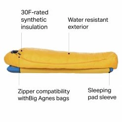 Flash Sale 🎁 Big Agnes Lost Dog Sleeping Bag: 30F Synthetic 🔥 -Big Agnes Online Shop YEL D4